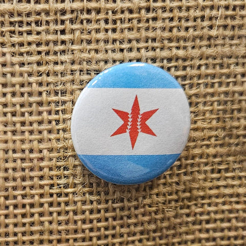 Baseball Stitch Collectable Flag Button