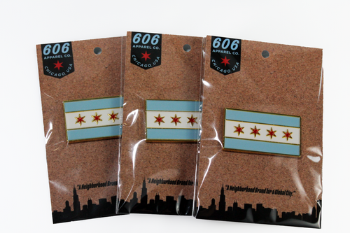 Chicago Flag Gold Pin