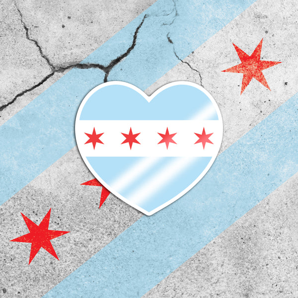 Heart Flag Sticker – 606 Apparel Co.