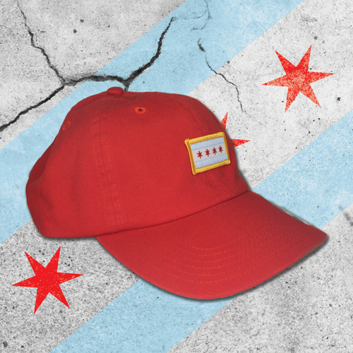 Chicago Flag Gold Border Hat